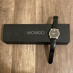 Movado Silver and Black Men's Watch